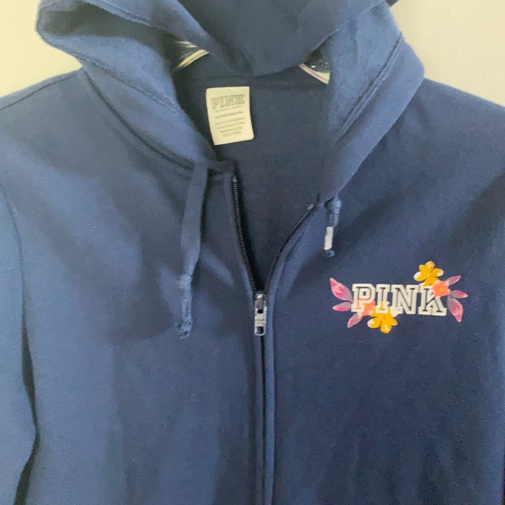 Navy zip up hoodie sweatshirt XS